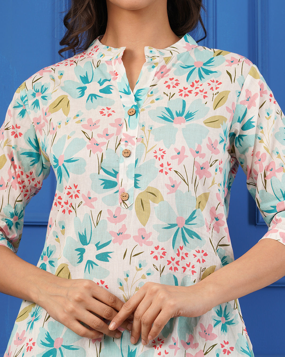 Women’s Pastel Floral Print Co-ord Set – Shirt & Pants